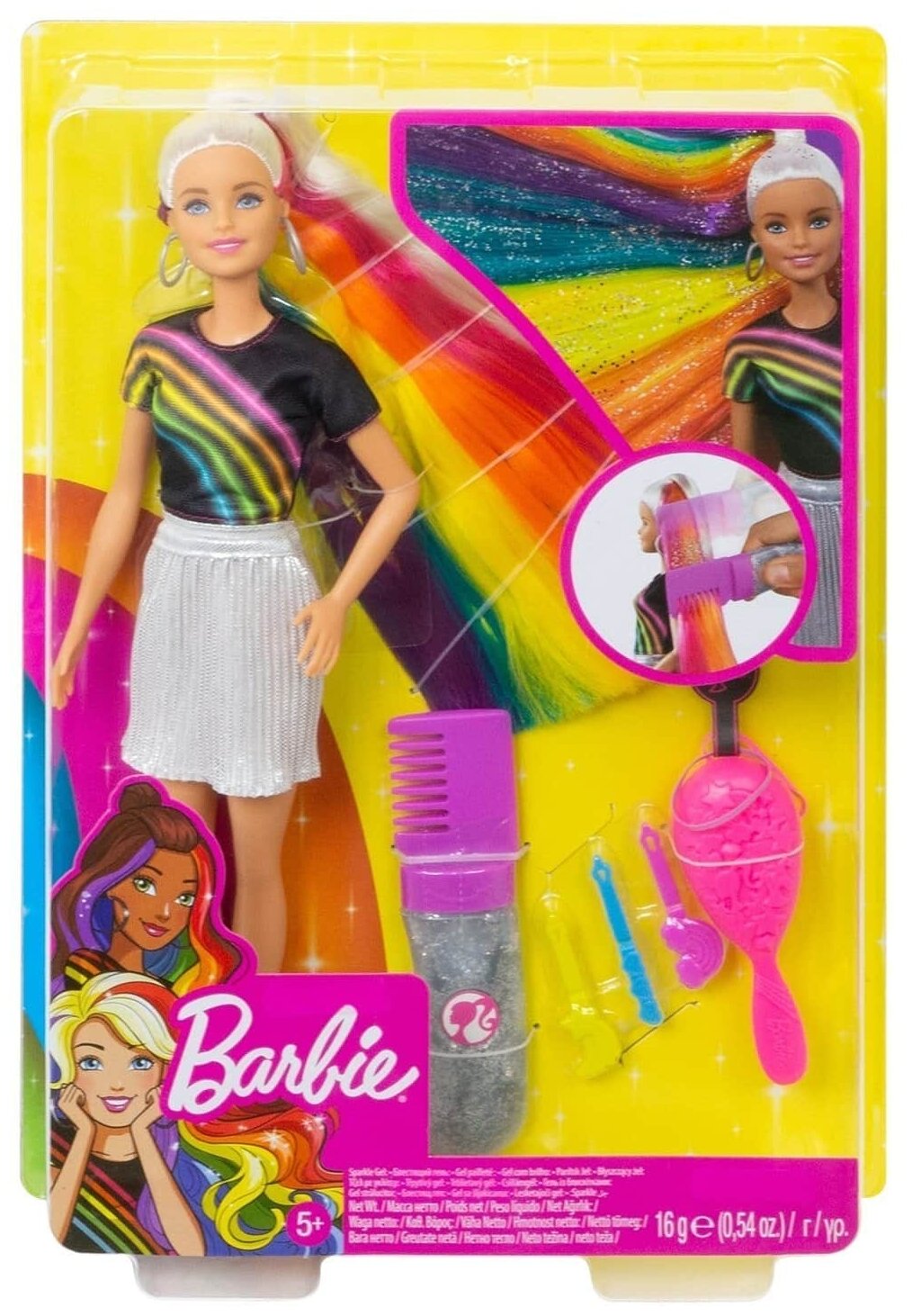 Кукла Barbie Блондинка с радужными волосами - фото №1