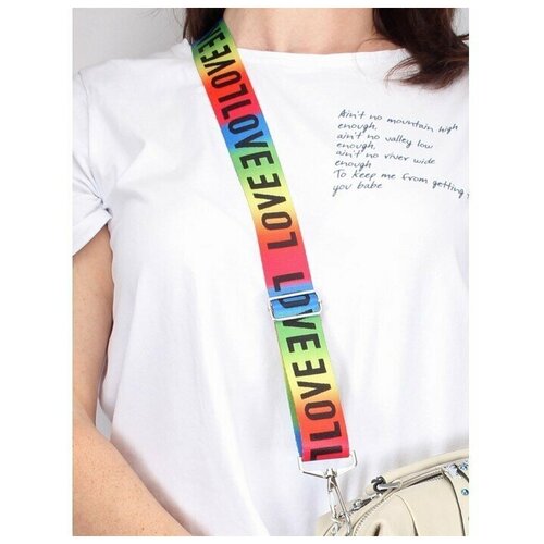 Плечевой ремень (стропа) Bagforme, LOVE радуга