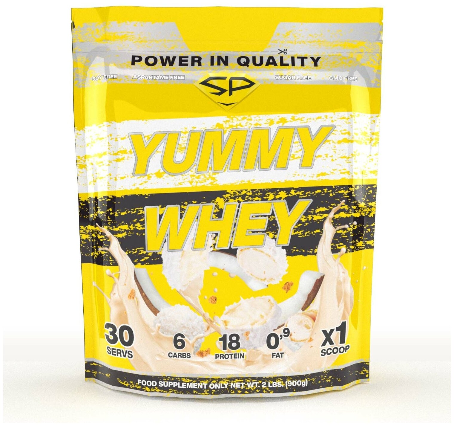 STEEL POWER Yummy Whey (900 грамм) (Кокос)