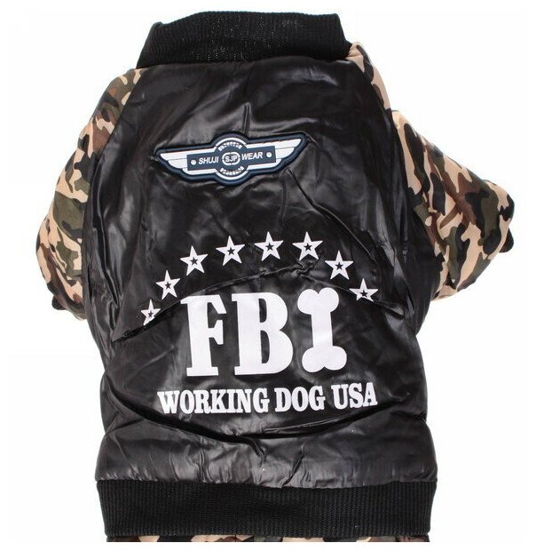 Комбинезон для собаки "FBI" размер L(22*44*30см) Ultramarine - фотография № 5