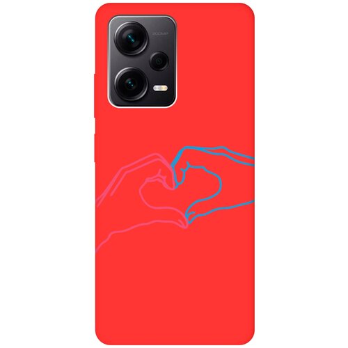 Силиконовый чехол на Xiaomi Redmi Note 12 Pro, Note 12 Pro+, Note 12 Explorer Edition Silky Touch Premium с принтом Fall in Love красный матовый soft touch силиконовый чехол на xiaomi redmi note 12 сяоми редми ноут 12 с 3d принтом cheetah черный