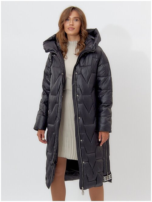 Пальто  MTFORCE зимнее, силуэт свободный, средней длины, размер XL, черный