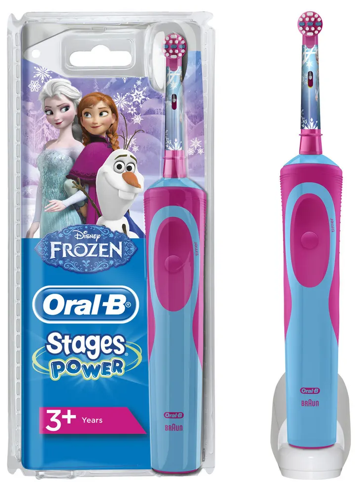 Электрическая зубная щетка Oral-B Stages Power Frozen голубой