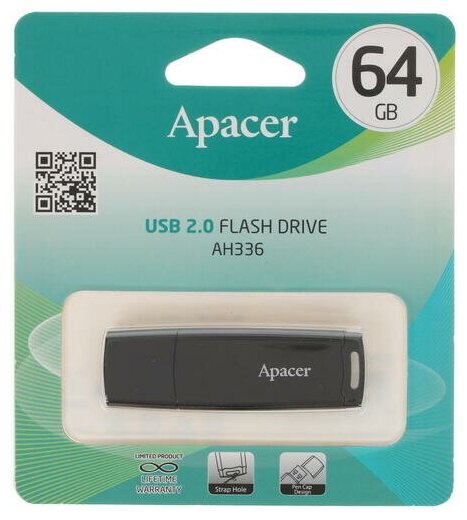 Память USB Flash 64 ГБ Apacer AH336 [AP64GAH336B-1]