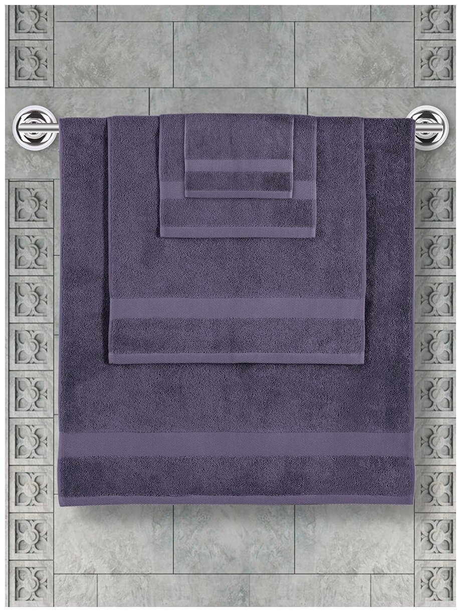 Полотенца махровое "KARNA", AREL 70х140 см, 540 гр/м2, Светло-лаванда - фотография № 5