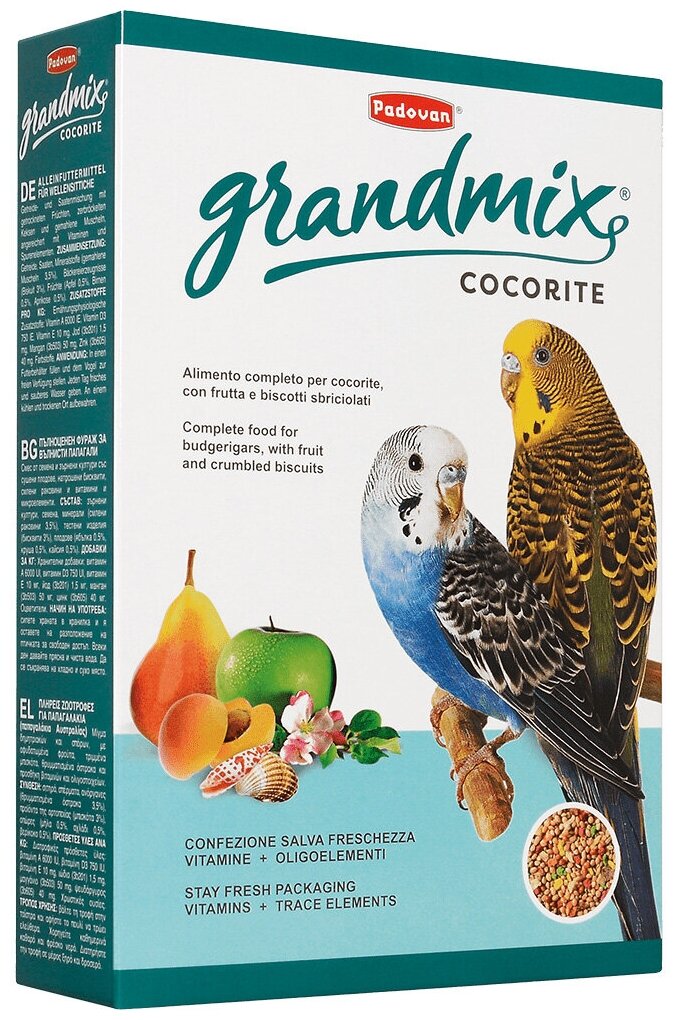 Корм Padovan Grandmix Cocorite для волнистых попугаев, 400 г