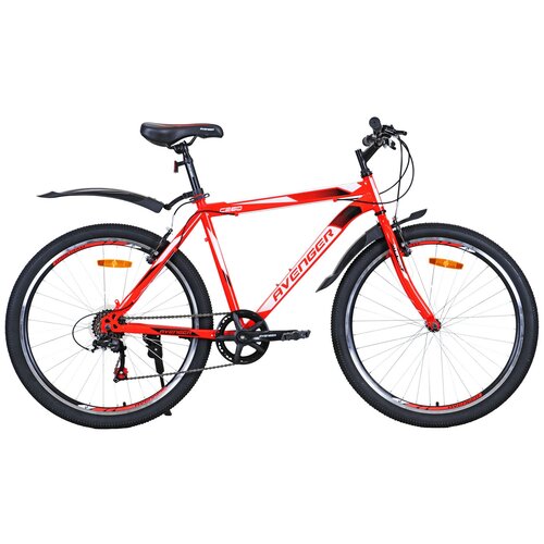 Велосипед 26 AVENGER C260 (7-ск красный/неоновый/черный (рама 19)