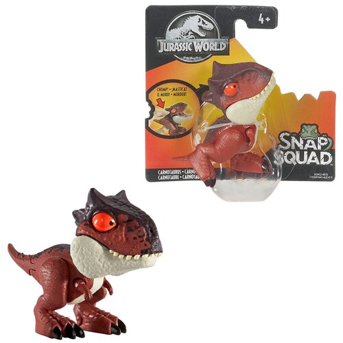 Фигурка Цепляющийся динозавр Карнотавр Jurassic World Carnotaurus Snap Squad GGN32 Mattel 2019 коллекционная фигурка jurassic world snap squad трицератопс mattel