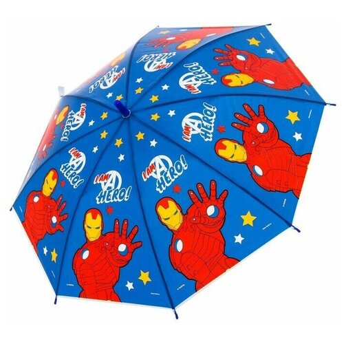 Зонт-трость механика, для мальчиков, красный, синий