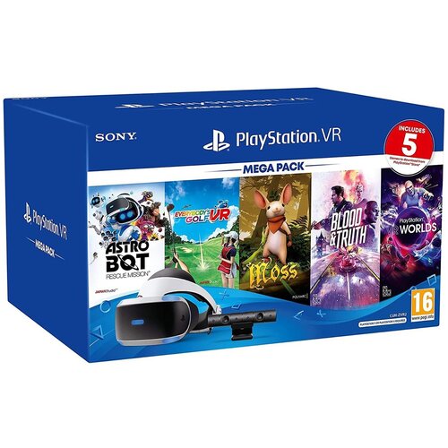 PlayStation Шлем виртуальной реальности Sony PlayStation VR Mega Pack Bundle + переходник для PS5