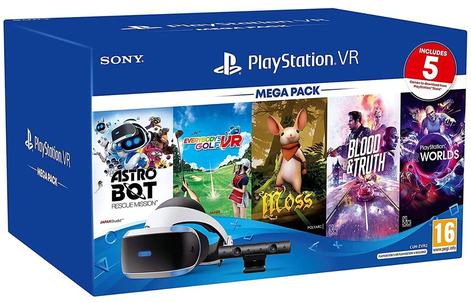 Sony PlayStation VR (CUH-ZVR2) + PlayStation Camera + 5 игр Mega Pack Bundle