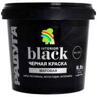 Краска акриловая Радуга ВД-АК 26 интерьерная black матовая черный 0.9 л