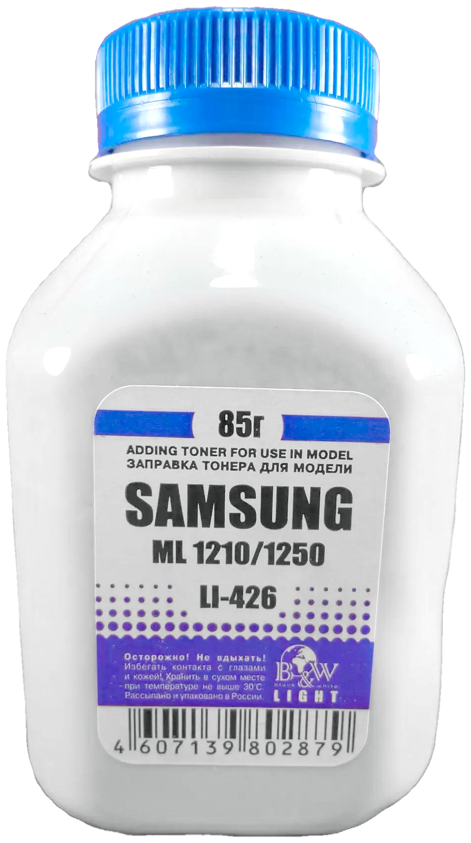 Тонер SAMSUNG ML-1210, 1520, 1610, 40, 60, 1710, 2010, 216x, SCX-4x00, 3x00 (фл. 85г) B&W Light {LI-426}