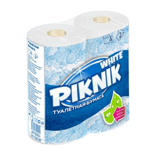 Туалетная бумага Piknik White двухслойная 4 рул., белый