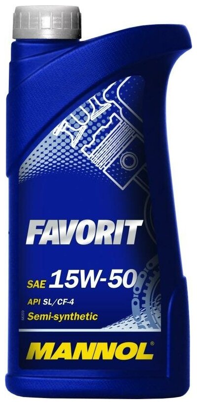 Полусинтетическое моторное масло Mannol Favorit 15W-50, 1 л