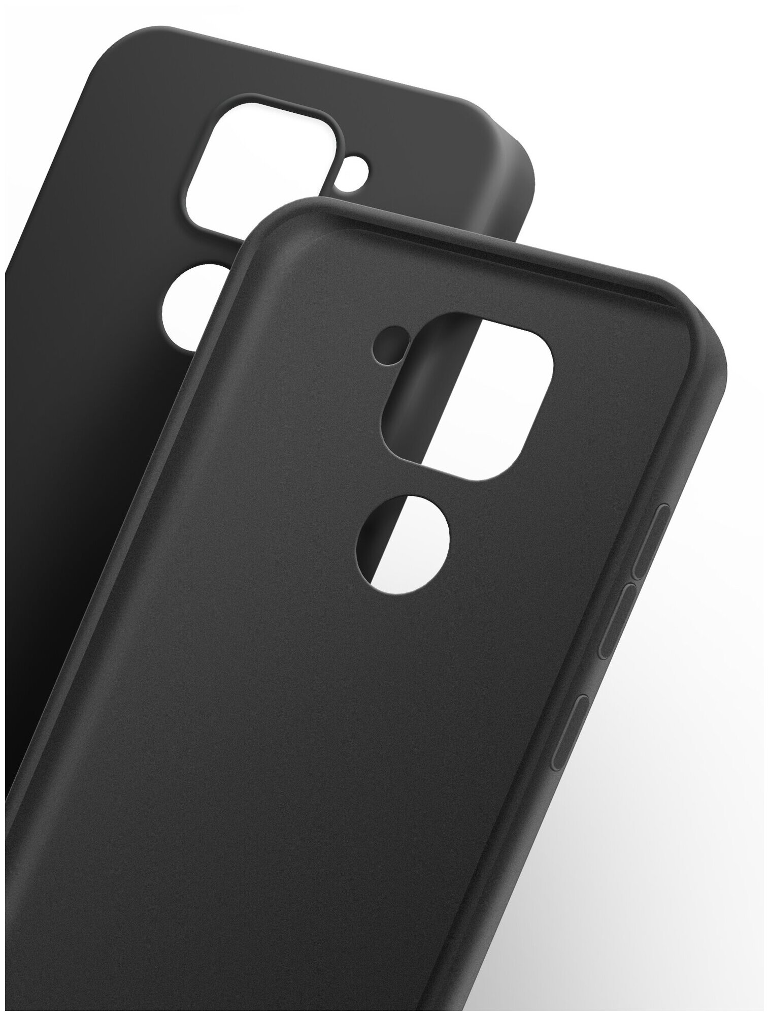 Чехол на Xiaomi Redmi Note 9 ( Ксиоми Редми Нот 9 ) черный матовый силиконовый с защитой (бортиком) вокруг камер Brozo