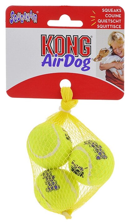 Игрушка для собак KONG "Теннисный мяч" оч.мален.4 см 3ШТ упаковка - фотография № 4