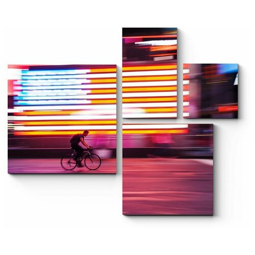 Модульная картина Велосипедист в движении82x68