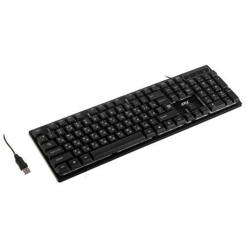 Клавиатура Defender Arx GK-196L, игровая, проводная, подсветка, 104 клавиши, USB, чёрная клавиатура defender arx gk 196l игровая проводная подсветка 104 клавиши usb чёрная
