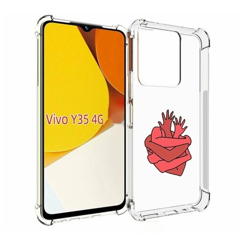 Чехол MyPads сердце из ручек для Vivo Y35 4G 2022 / Vivo Y22 задняя-панель-накладка-бампер