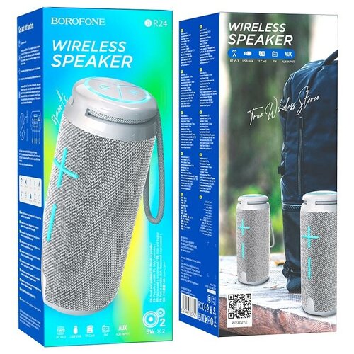Портативная акустика колонка беспроводная BR24 BOROFONE серая 121000₽
