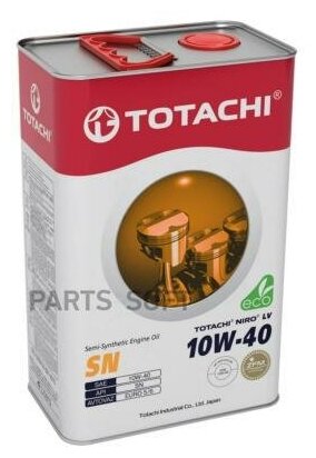 Масло моторное TOTACHI NIRO LV Semi-Synthetic API SN 10W-40 4л => API SP, SN PLUS TOTACHI / арт. 19604 - (1 шт)