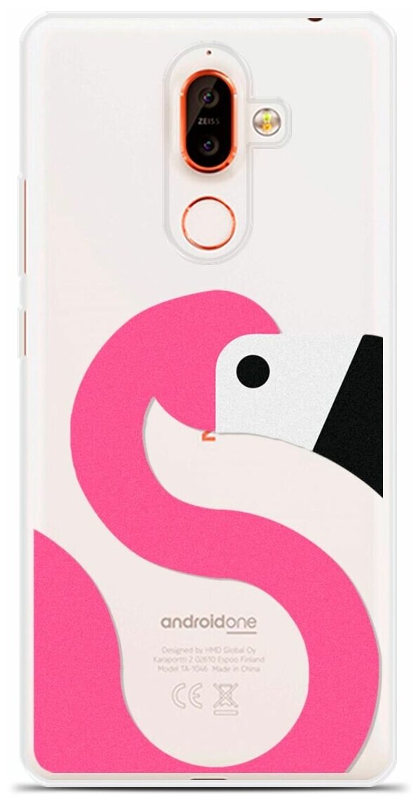 Силиконовый чехол на Nokia 7 Plus Фламинго / для Нокиа 7 Плюс