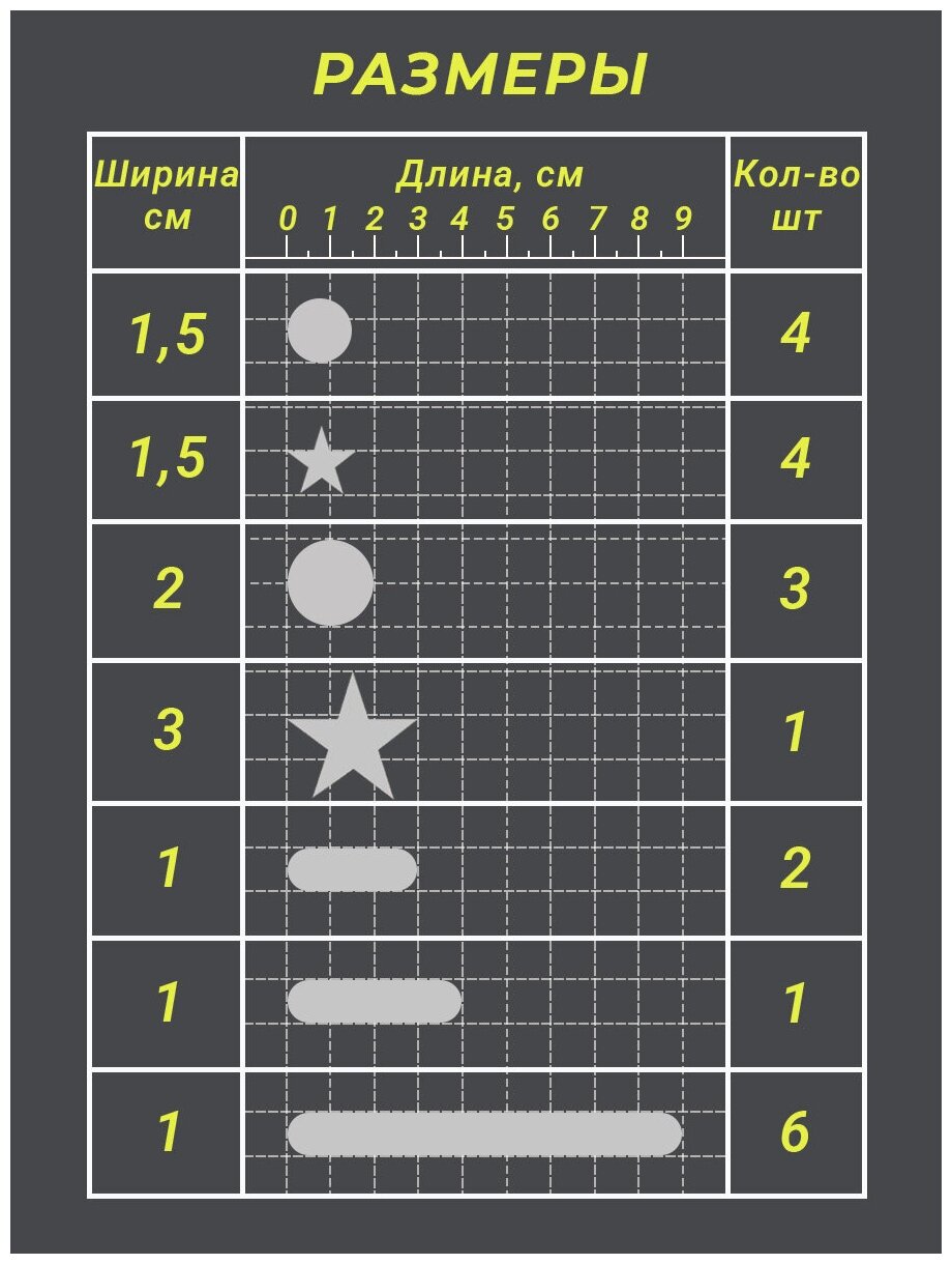 Светоотражающая наклейка для термопереноса, серые фигуры А6