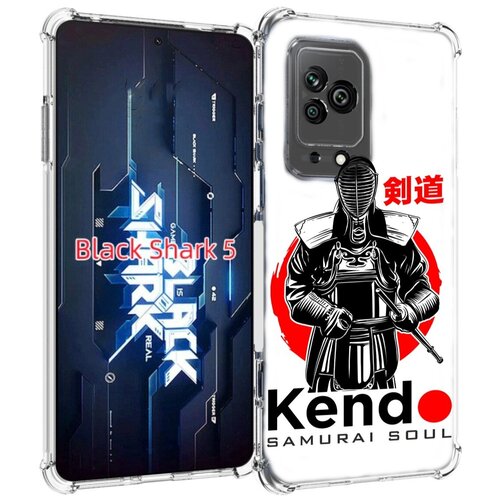 Чехол MyPads рисованый самурай для Xiaomi Black Shark 5 задняя-панель-накладка-бампер чехол mypads самурай в синей форме для xiaomi black shark 5 задняя панель накладка бампер