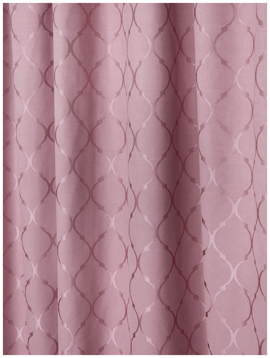 Комплект штор ТД Текстиль жаккард Берт ширина 200см, высота 270см, 2шт, цвет темно-розовый - фотография № 2