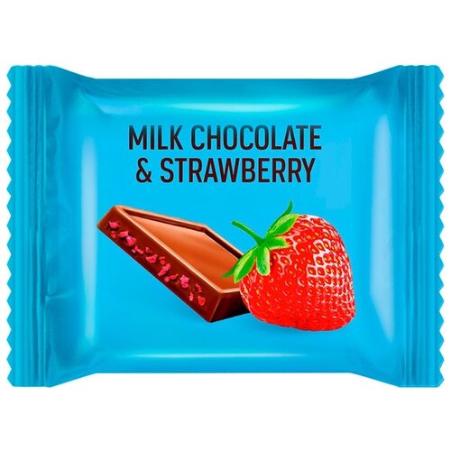 Шоколад O'Zera Milk & Strawberry молочный порционный, 12 г, 100 шт. в уп.