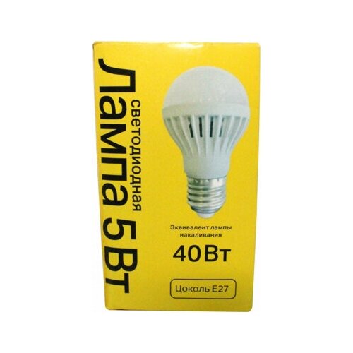 Лампа светодиодная A60, 5 Вт, E27, 300 Лм, 4200К, холодный свет / лампа / лампа светодиодная