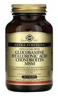 Solgar Glucosamine Hyaluronic acid Chondroitin MSM 60 таблеток
