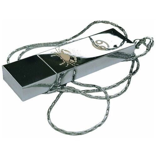 Подарочный USB-накопитель подвеска на цепочке с гравировкой знак зодиака РАК 32GB, с бархатным мешочком