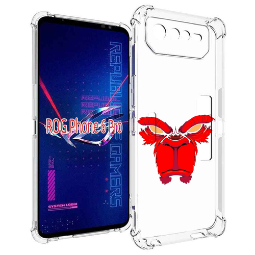 Чехол MyPads красная обезьяна в темноте для Asus ROG Phone 6 Pro задняя-панель-накладка-бампер