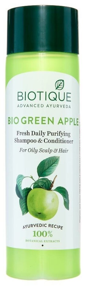 Шампунь-кондиционер для волос "Био зеленое яблоко" (Bio Green Apple shampoo and Conditioner) Biotique | Биотик 190мл