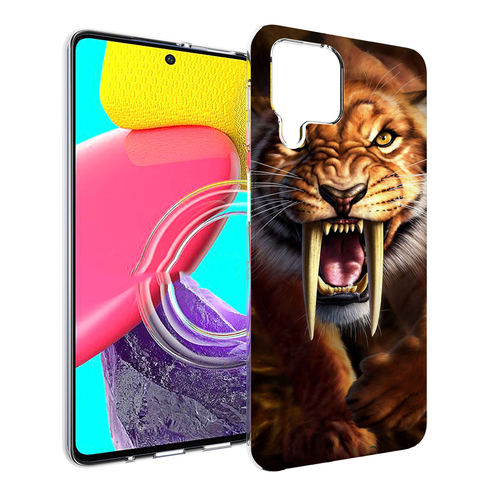 Чехол MyPads саблезубый злой тигр для Samsung Galaxy M53 (SM-M536) задняя-панель-накладка-бампер