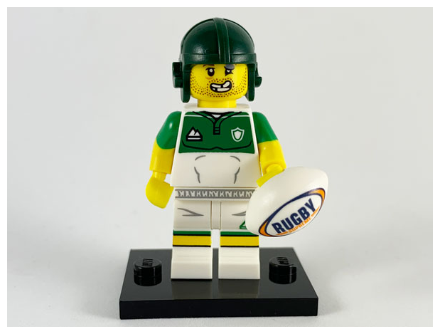 Минифигурка Лего Lego col19-13 Rugby Player, Series 19 (Complete Set with Stand and Accessories)