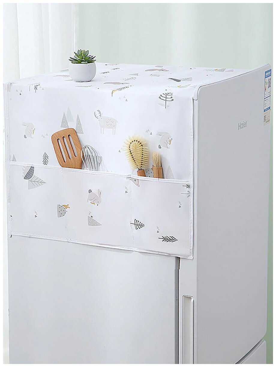 Чехол на холодильник с карманами для хранения органайзер для хранения HARVEX белый