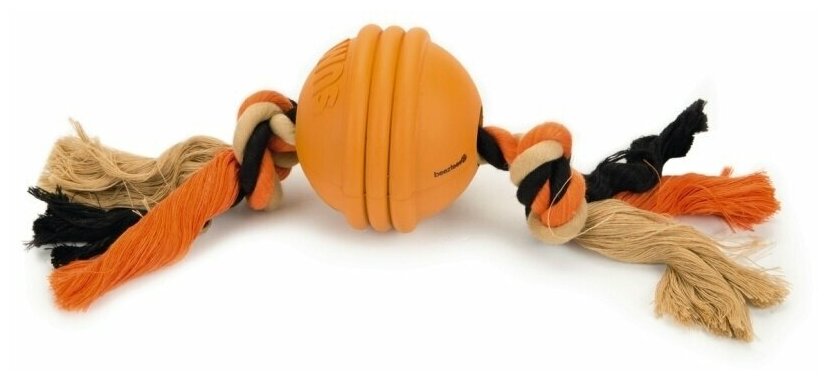 Beeztees 626705 Игрушка д/собак "Sumo Fit Ball" Мяч на канате оранжевый 31,8*7,9*7,9см . - фотография № 3