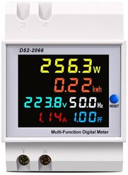 Мультиметр на DIN рейку TOMZN D52-2066 40-300В 100А / Цифровой амперметр, вольтметр, ваттметр с внешним датчиком