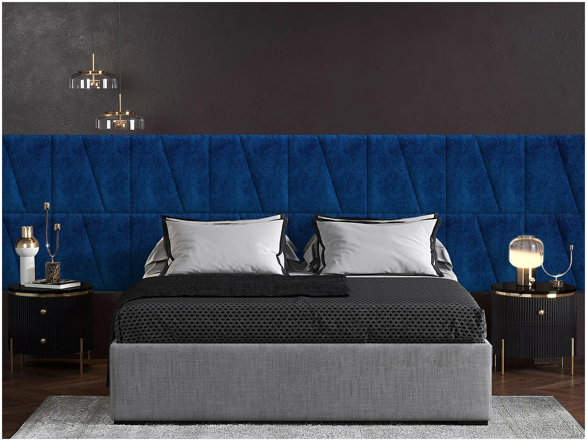 Панель кровати Velour Blue 50х50DP см 2 шт. - фотография № 1