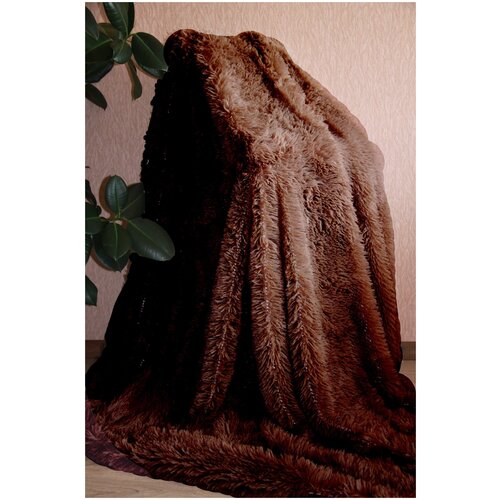 Плед меховой 200х220 плед травка 2-спальный евро покрывало плед на кровать диван в гостиную спальню детскую теплый мягкий пушистый графит серый