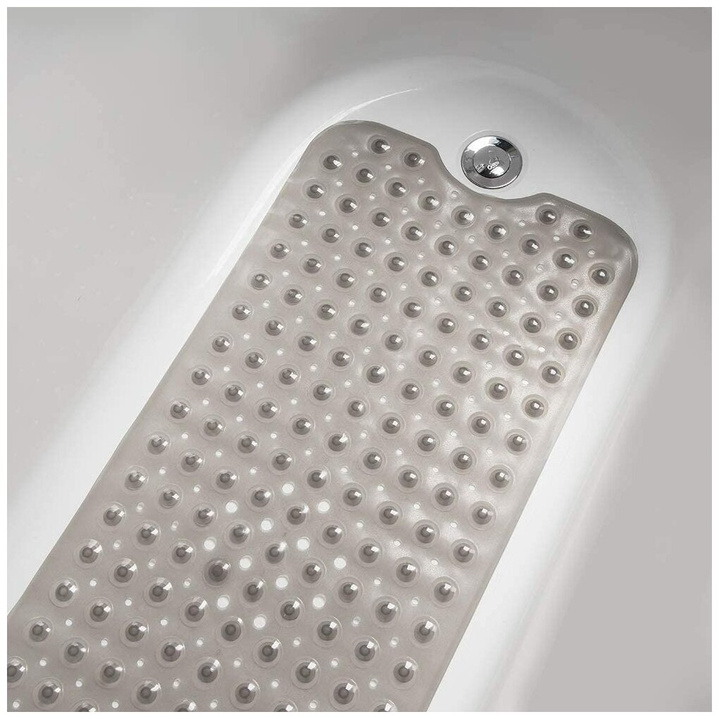 Коврик для ванной 100 х 40 см противоскользящий на присосках резиновый ПВХ - фотография № 2