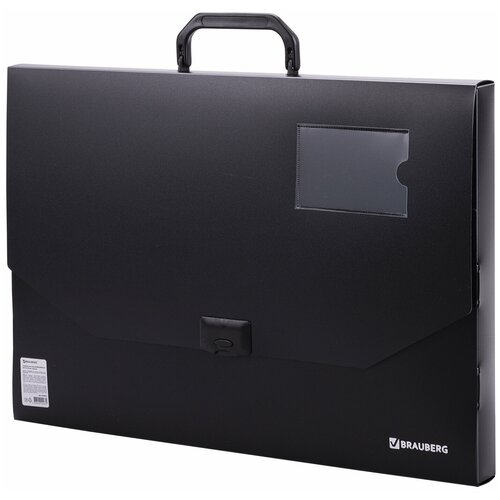BRAUBERG Портфель пластиковый Портфолио А3, без отделений, черный папка портфель brauberg 226026 комплект 2 шт