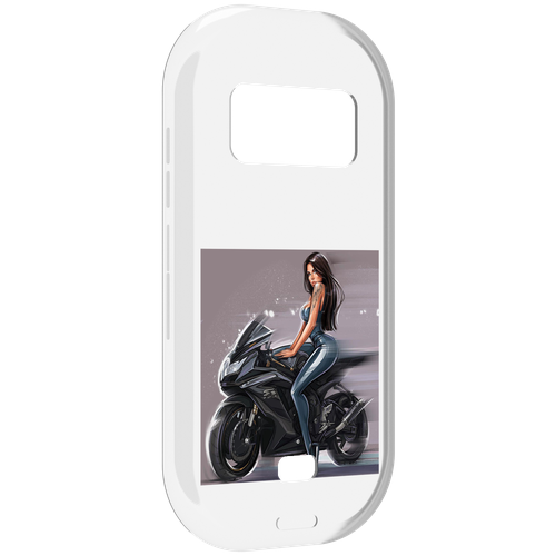 Чехол MyPads девушка-на-мотоцикле для UleFone Armor 15 задняя-панель-накладка-бампер