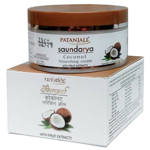 увлажняющий крем для лица Патанджали с кокосом (Saundarya Coconut Cream Patanjali), 50 мл.