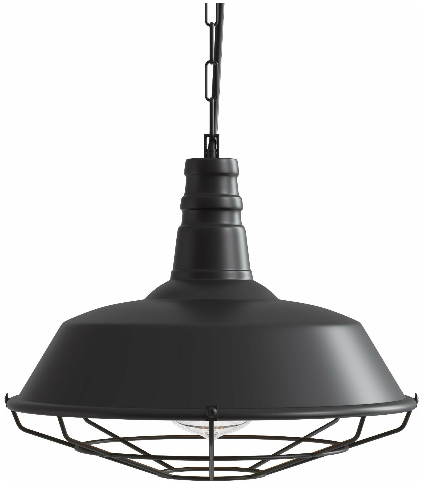 Подвесной светильник потолочный на кухню, в детскую комнату, в спальню GSMIN Loft Flat люстра в винтажном стиле железный 26 см. (Черный)