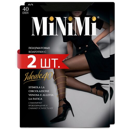 Колготки MiNiMi Ideale, 40 den, 2 шт., размер 2/S, черный колготки minimi ideale 40 den 2 шт размер 2 s черный