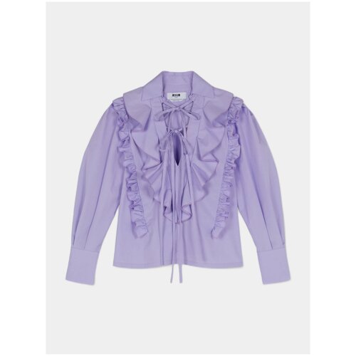 Блузка MSGM Cotton Poplin, Лиловый, 42